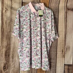Puma X Arnold Palmer Polo Shirt Golf Pink Floral UPF 40 XXL NWT